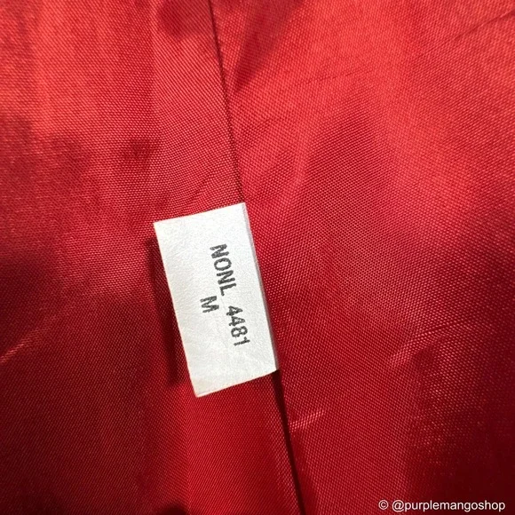 VINTAGE BCBG Max Azria Y2K Cherry Red Leather Jacket | Fitted Moto | Women's M - Picture 9 of 13